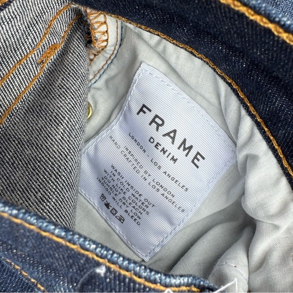 Frame Franklin Le High Straight Denim Classic Indigo Jeans - Picture 6 of 13